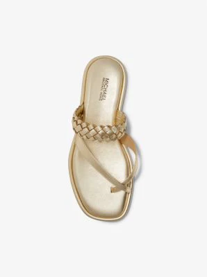 Alba Braided Metallic Faux Leather Slide Sandal - Image 4