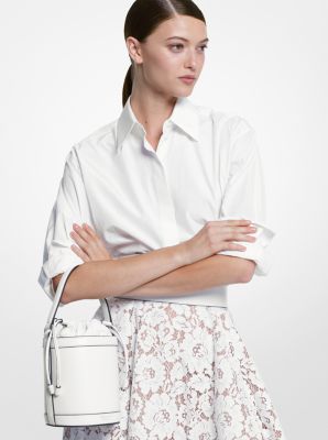 Audrey Medium Leather Bucket Bag - Image 10