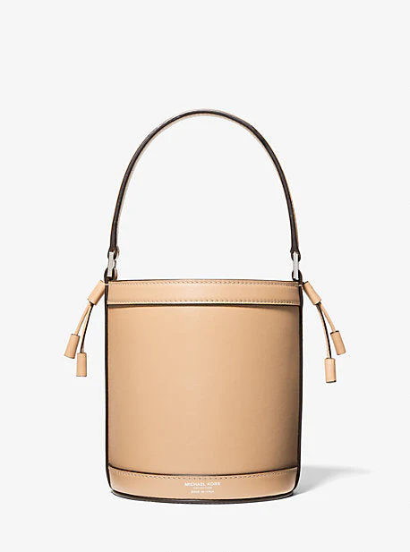 Audrey Medium Leather Bucket Bag - Image 11
