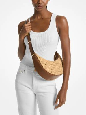 Avra Medium Hand-Crocheted and Leather Crossbody Bag - Image 4