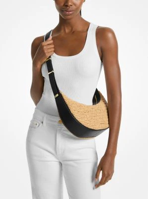Avra Medium Hand-Crocheted and Leather Crossbody Bag - Image 7