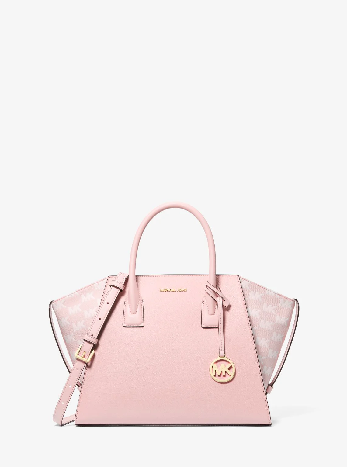Avril Large Leather and Logo Jacquard Satchel - Image 6