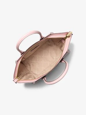 Avril Large Leather and Logo Jacquard Satchel - Image 8
