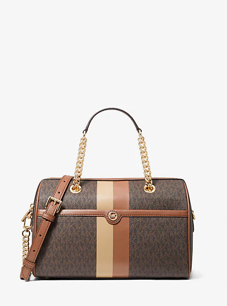 Blaire Medium Logo Stripe Satchel - Image 6