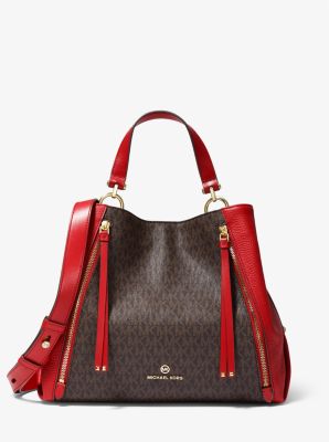 Brooklyn Large Logo and Pebbled Leather Tote Bag - Image 2