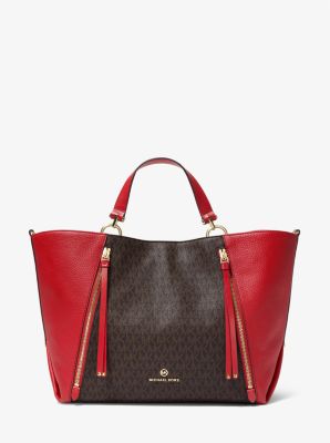 Brooklyn Large Logo and Pebbled Leather Tote Bag - Image 4