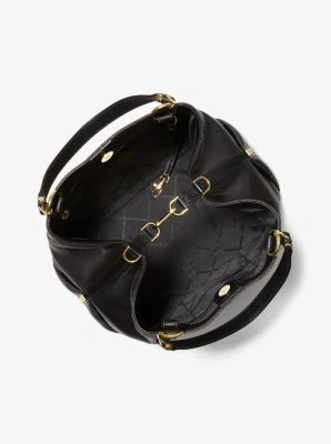 Brooklyn Large Logo and Pebbled Leather Tote Bag - Image 8