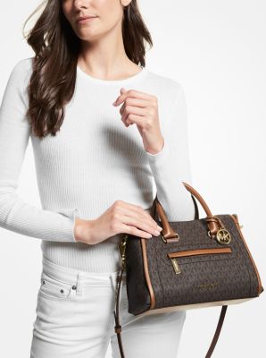 Carine Medium Logo Satchel - Image 15