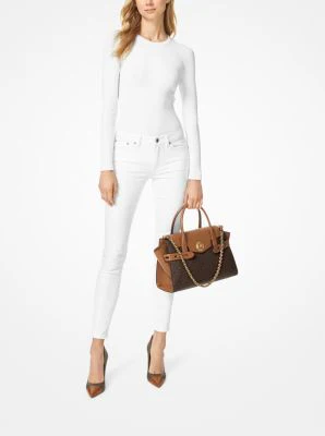 Carmen Large Logo and Leather Belted Satchel - Image 4