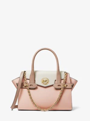 Carmen Small Color-Block Saffiano Leather Belted Satchel - Image 2