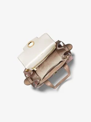 Carmen Small Color-Block Saffiano Leather Belted Satchel - Image 3