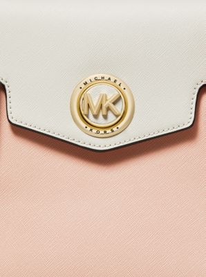 Carmen Small Color-Block Saffiano Leather Belted Satchel - Image 6