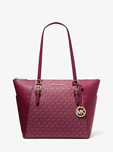 Charlotte Large Logo and Leather Top-Zip Tote Bag - Image 10