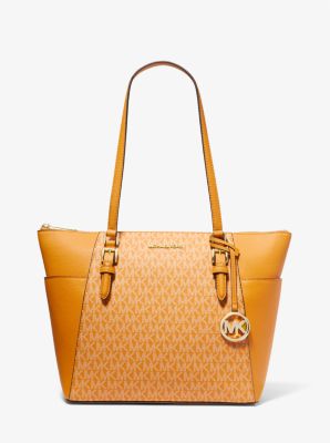 Charlotte Large Logo and Leather Top-Zip Tote Bag - Image 7