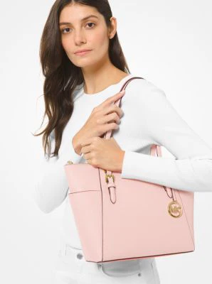 Charlotte Large Saffiano Leather Top-Zip Tote Bag - Image 12