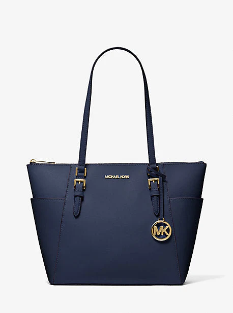 Charlotte Large Saffiano Leather Top-Zip Tote Bag - Image 13