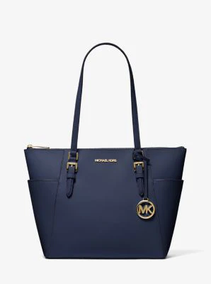Charlotte Large Saffiano Leather Top-Zip Tote Bag - Image 14