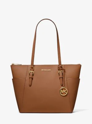 Charlotte Large Saffiano Leather Top-Zip Tote Bag - Image 18