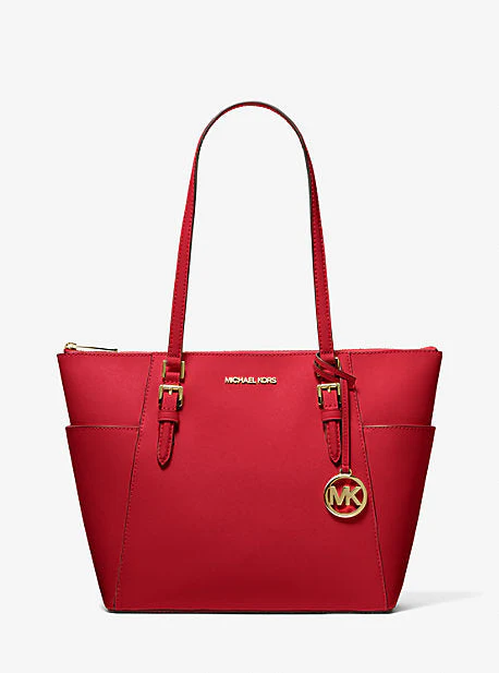 Charlotte Large Saffiano Leather Top-Zip Tote Bag - Image 25