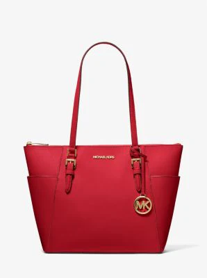 Charlotte Large Saffiano Leather Top-Zip Tote Bag - Image 26