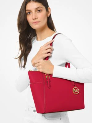 Charlotte Large Saffiano Leather Top-Zip Tote Bag - Image 28