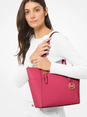 Charlotte Large Saffiano Leather Top-Zip Tote Bag - Image 36