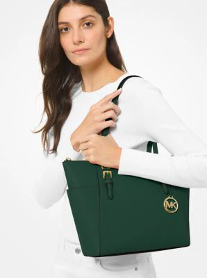 Charlotte Large Saffiano Leather Top-Zip Tote Bag - Image 4