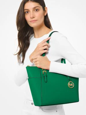 Charlotte Large Saffiano Leather Top-Zip Tote Bag - Image 44