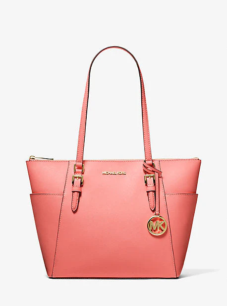 Charlotte Large Saffiano Leather Top-Zip Tote Bag - Image 5