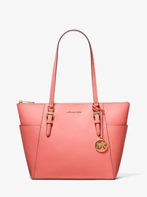 Charlotte Large Saffiano Leather Top-Zip Tote Bag - Image 6