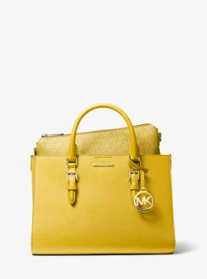 Charlotte Medium Saffiano Leather 2-in-1 Tote Bag - Image 25