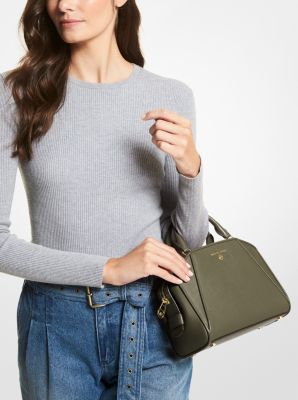 Cleo Small Saffiano Leather Satchel - Image 17
