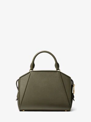 Cleo Small Saffiano Leather Satchel - Image 18