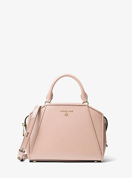 Cleo Small Saffiano Leather Satchel - Image 22