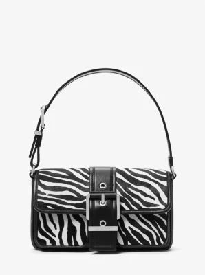 Colby Medium Zebra Print Calf Hair Shoulder Bag - Image 2