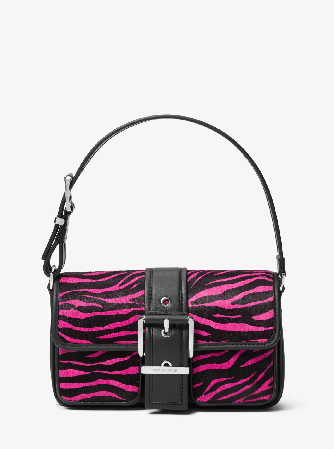 Colby Medium Zebra Print Calf Hair Shoulder Bag - Image 6