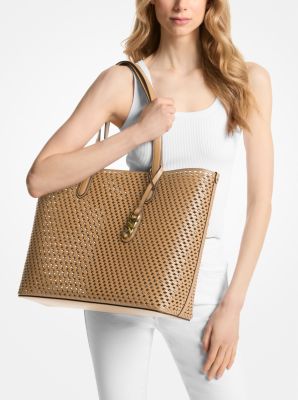 Eliza Extra-Large Hand-Woven Leather Tote Bag - Image 9