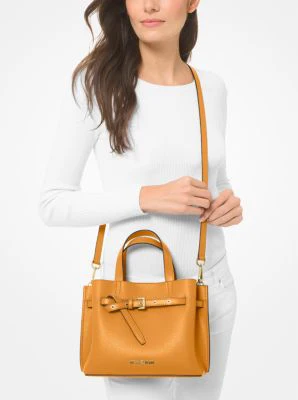 Emilia Small Pebbled Leather Satchel - Image 14