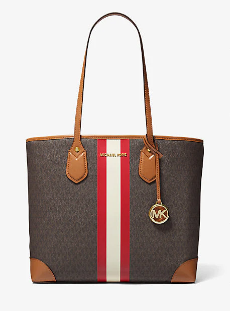 Eva Large Signature Logo Stripe Tote Bag - Image 22