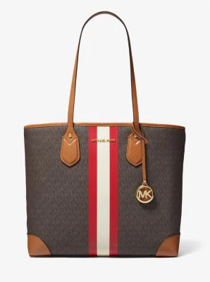 Eva Large Signature Logo Stripe Tote Bag - Image 23