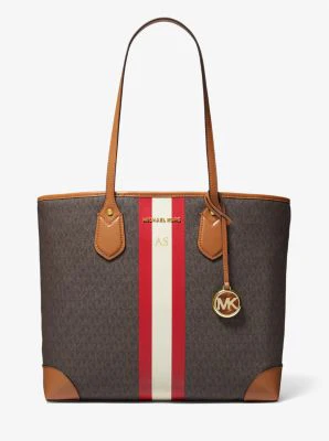 Eva Large Signature Logo Stripe Tote Bag - Image 26