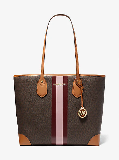 Eva Large Signature Logo Stripe Tote Bag - Image 6
