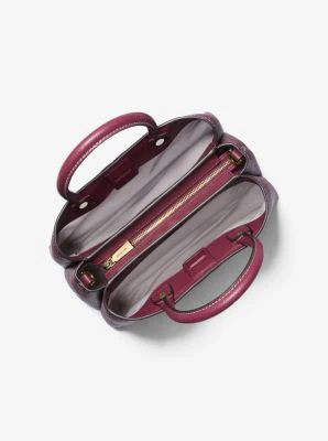 Flora Medium Signature Logo and Leather Satchel - Image 19