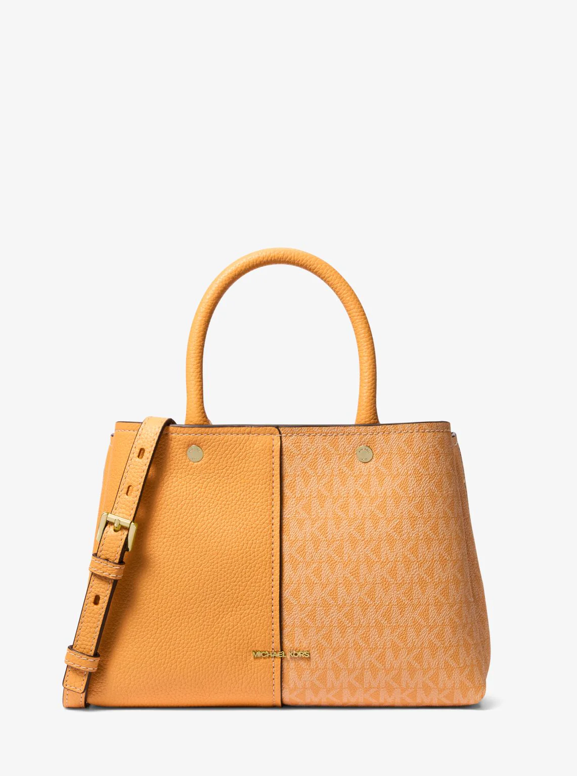 Flora Medium Signature Logo and Leather Satchel - Image 25