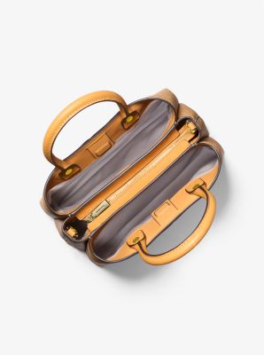 Flora Medium Signature Logo and Leather Satchel - Image 27