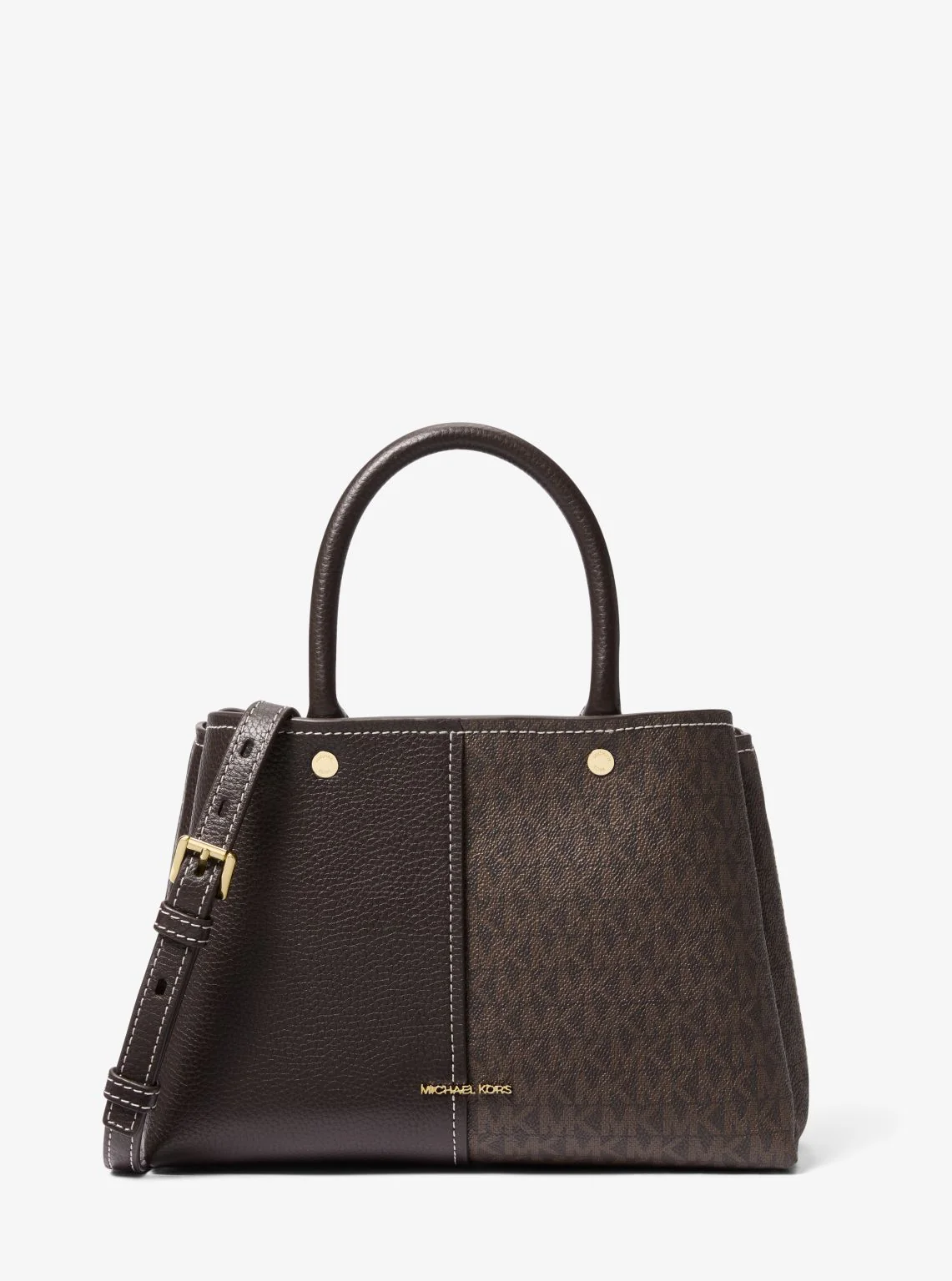 Flora Medium Signature Logo and Leather Satchel - Image 29