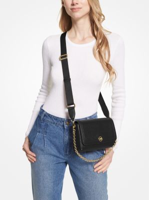 Freya Small Convertible Pebbled Leather Crossbody Bag - Image 10