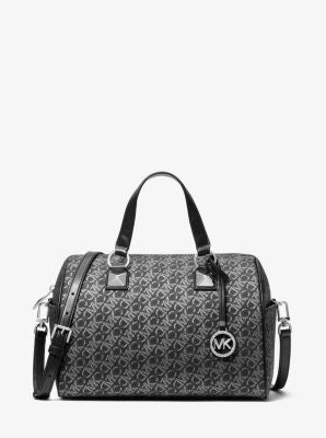Grayson Medium Metallic Empire Monogram Satchel - Image 2