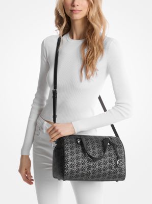 Grayson Medium Metallic Empire Monogram Satchel - Image 4