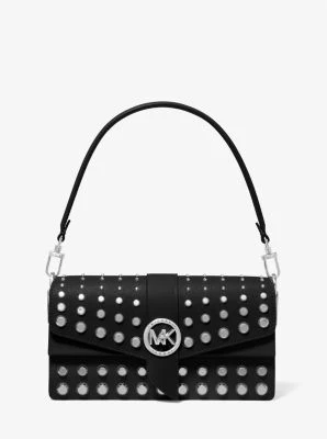 Greenwich Medium Studded Saffiano Leather Shoulder Bag - Image 11